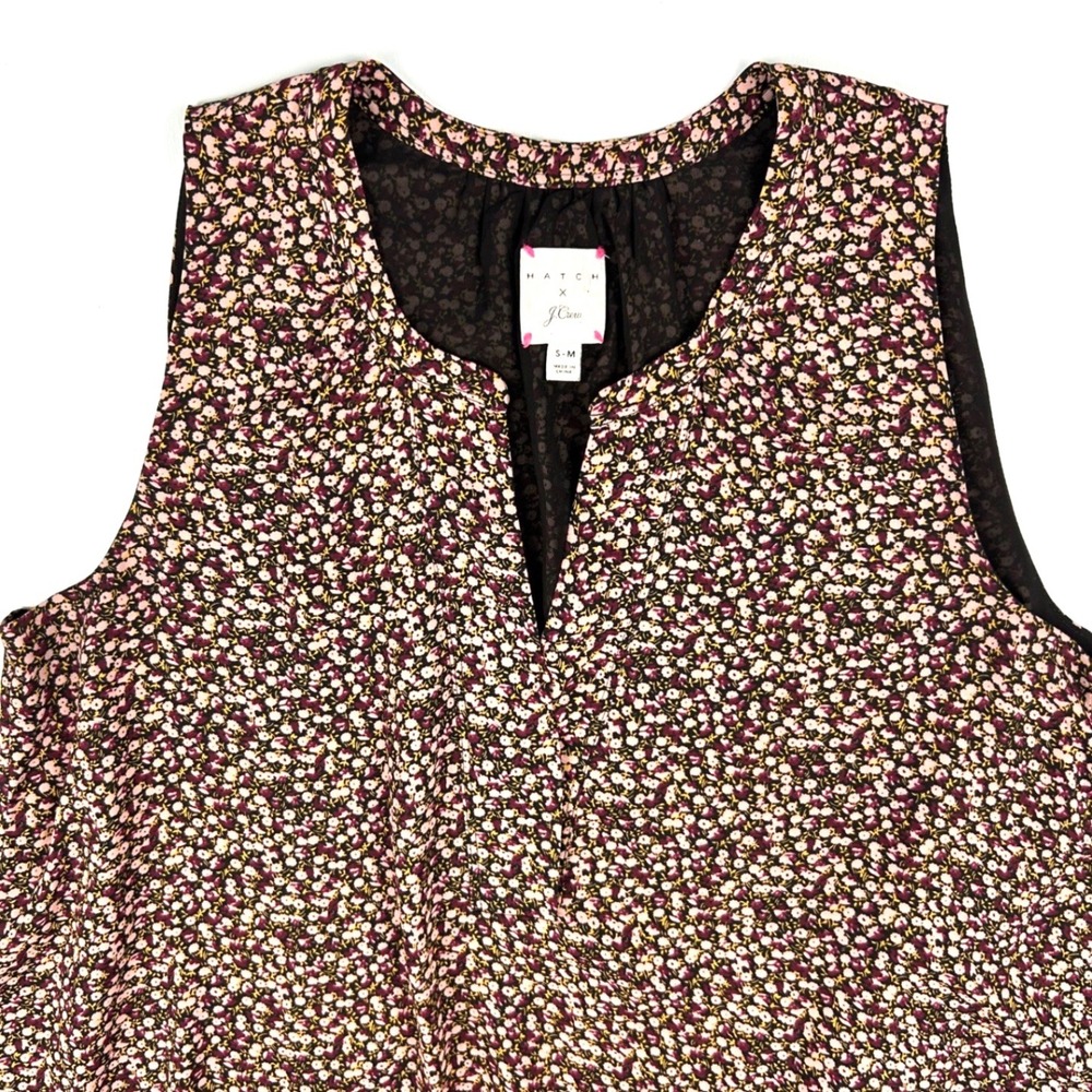 Hatch x J.Crew Womens Floral Sleeveless Maternity Blouse Top Pink Black S-M